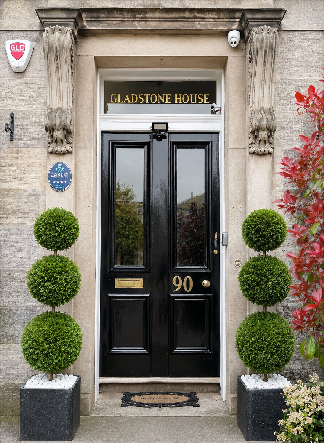 The front door of Gladstone House in Edinburgh